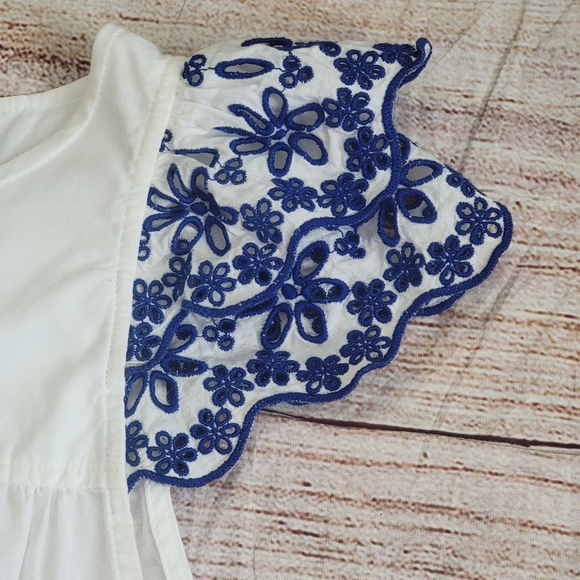 Madewell Eyelet Ruffle Sleeve Top 0 - Picture 5 of 12